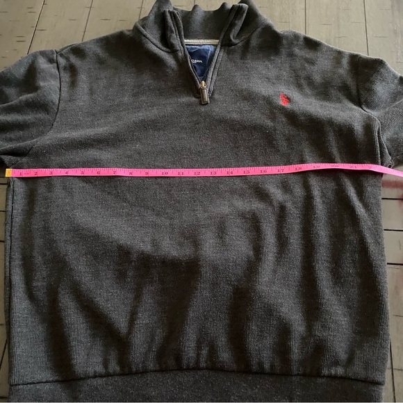 U.S.‎ Polo Assn. Men's Gray Half Zip Up Sweater with Ribbed Cuffs Size XL - Picture 11 of 13